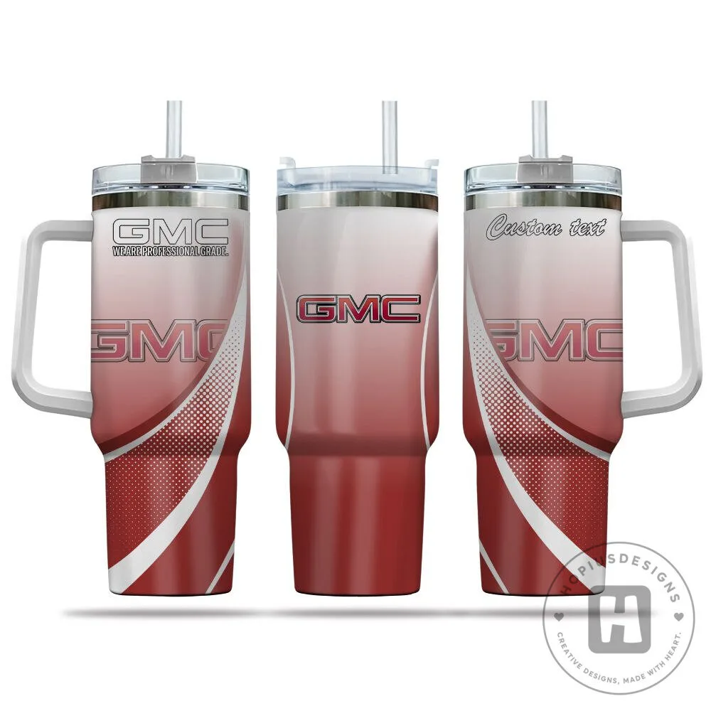 GMC We Are Professional Grade Custom Name Red Gradient 40oz Tumbler with Handle 8 GMC We Are Professional Grade Custom Name Red Gradient 40oz Tumbler with Handle