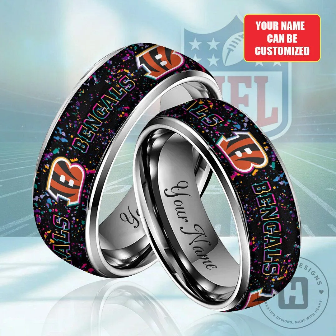 Personalized Cincinnati Bengals Crucial Catch Custom Engraved Stainless Steel Ring 3 Personalized Cincinnati Bengals Crucial Catch Custom Engraved Stainless Steel Ring