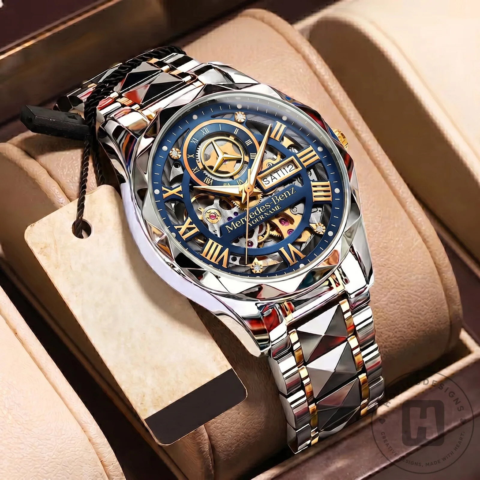 Mercedes-Benz Elegant Fashion Design Watch with Custom Name Engraving