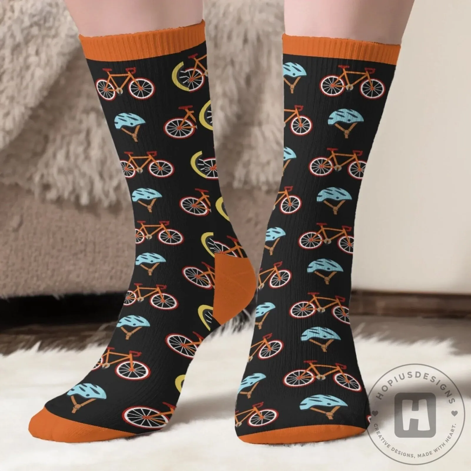 Personalized I'd Rather Be Biking Custom Name Crew Socks 12 Personalized I
