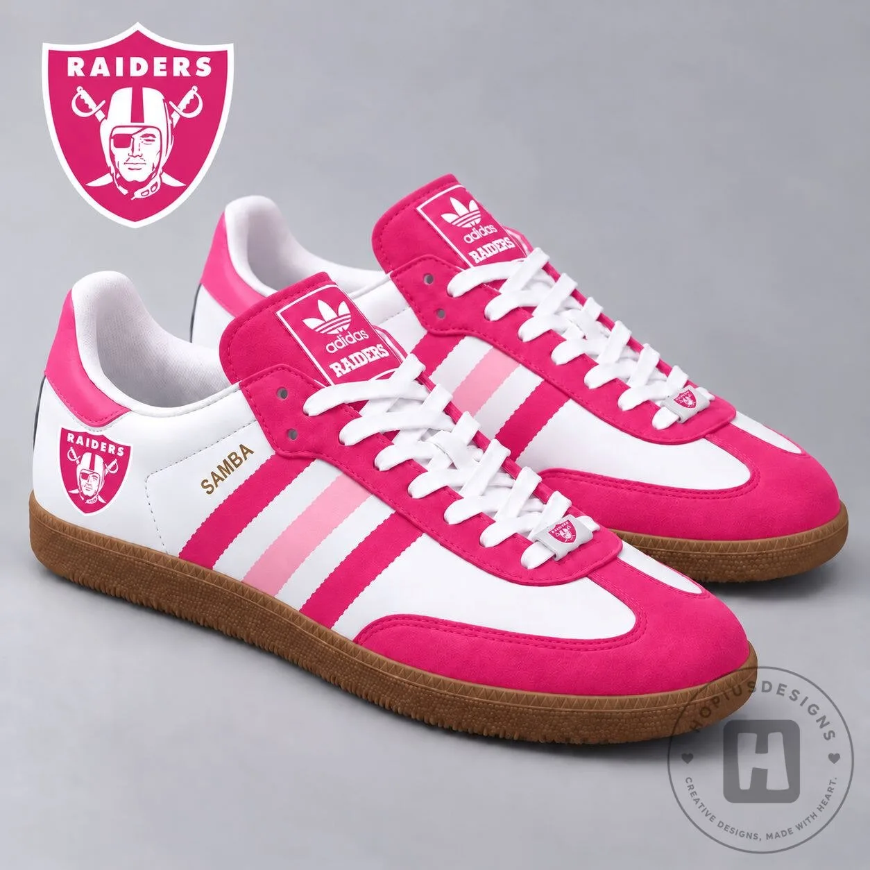 Las Vegas Raiders Pink Breast Cancer Awareness Samba Shoes