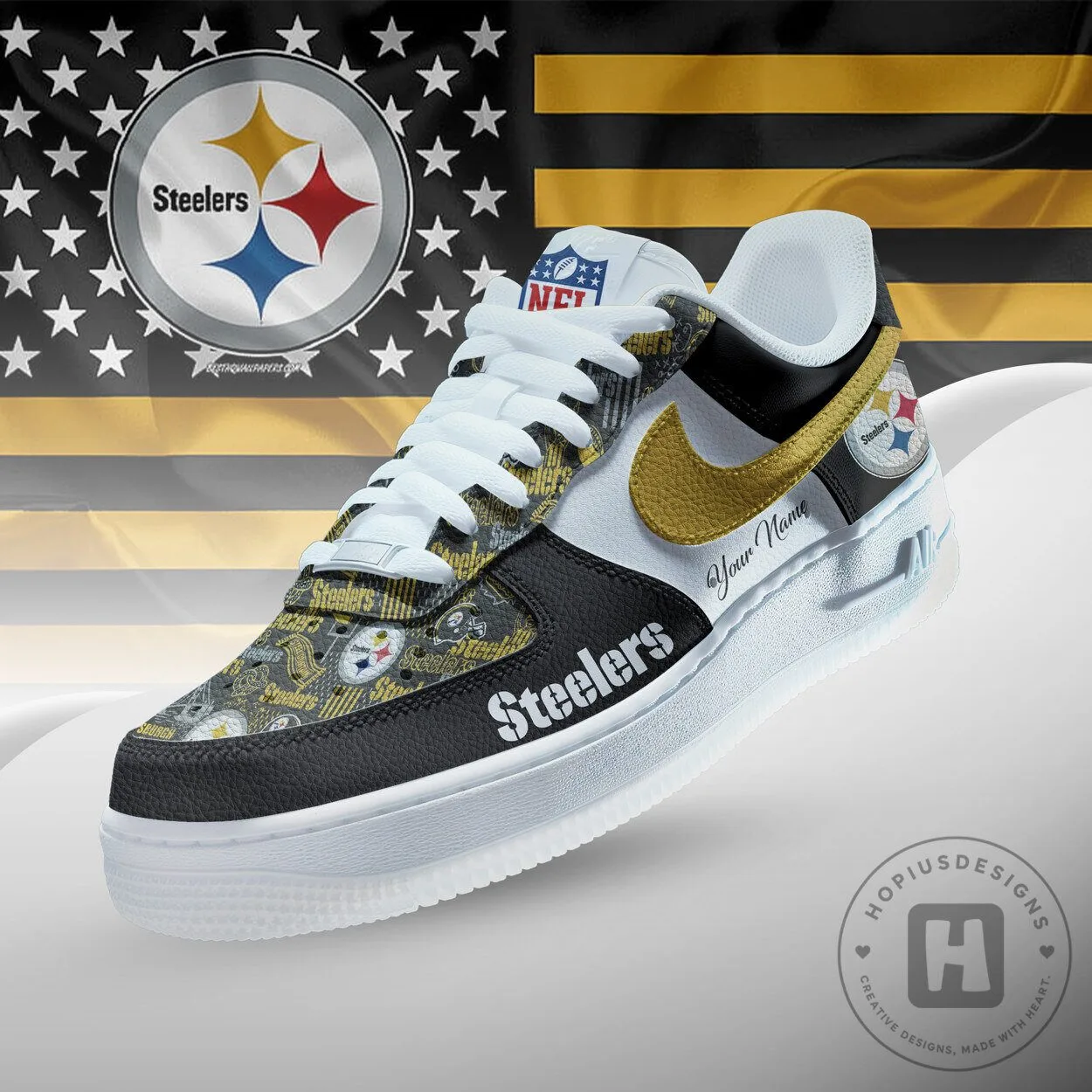 Pittsburgh Steelers Personalized Team Icon American Football Fan Shoes
