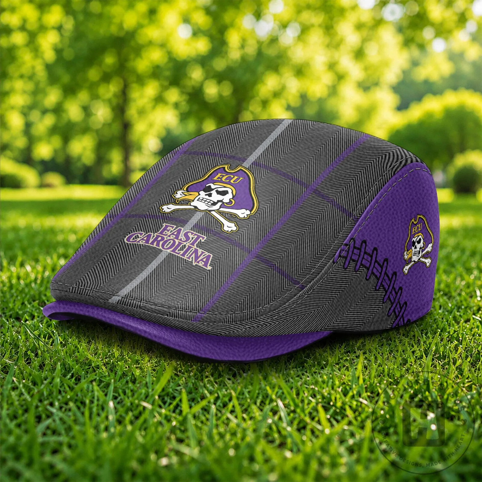 East Carolina Pirates Skull and Crossbones Logo Flat Cap Hat