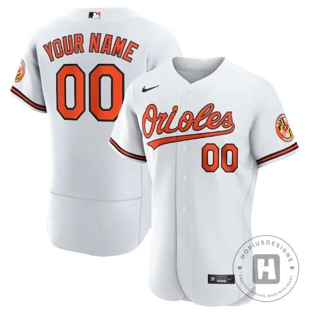 Baltimore Orioles Authentic White Custom Baseball Jersey 2 Baltimore Orioles Authentic White Custom Baseball Jersey