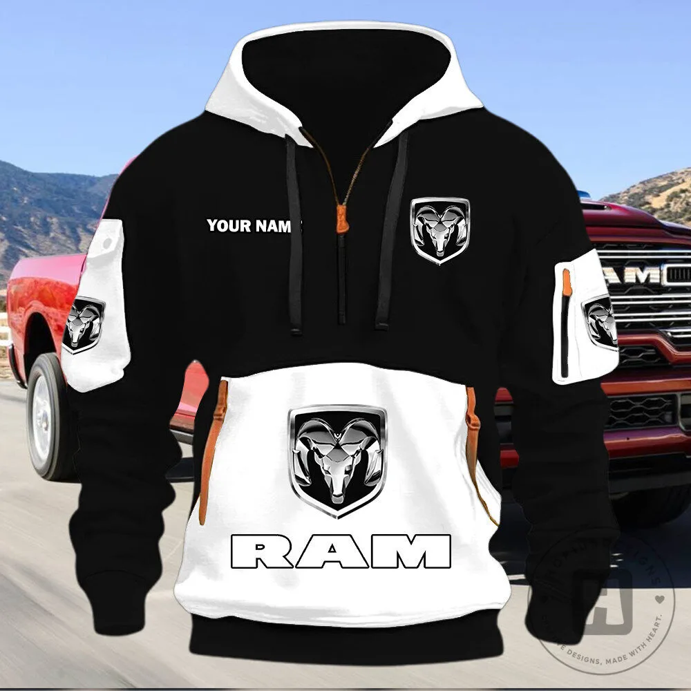 Personalized Ram Trucks Logo Quarter Zip Hoodie for Men and Women 5 Personalized Ram Trucks Logo Quarter Zip Hoodie for Men and Women