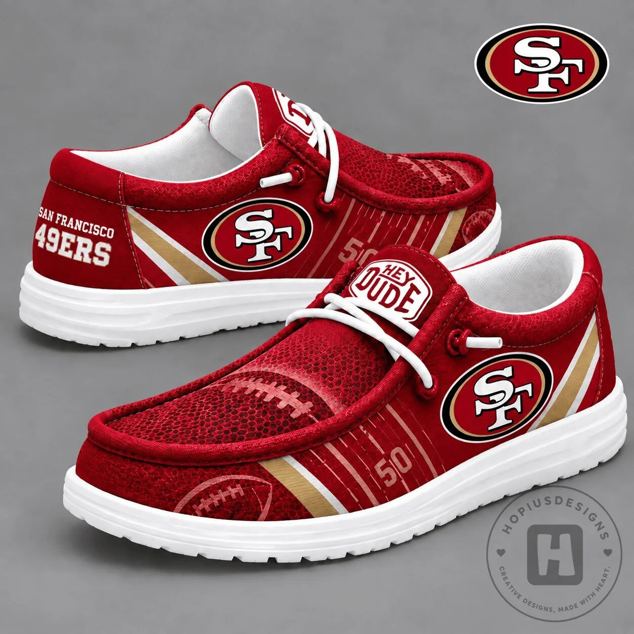 San Francisco 49ers Football Team Red Hey Dude Style Loafer Shoes 5 San Francisco 49ers Football Team Red Hey Dude Style Loafer Shoes