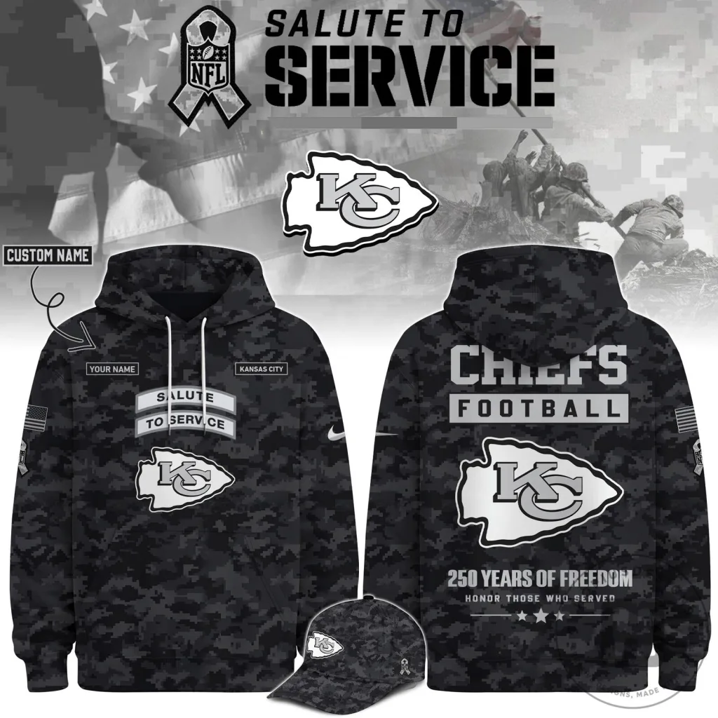 Kansas City Chiefs Salute To Service Football Team Hoodie