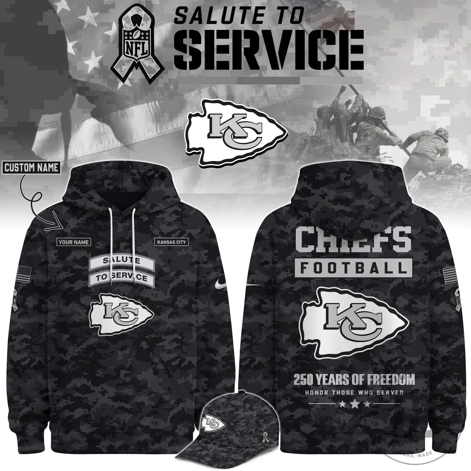 Kansas City Chiefs Salute To Service Football Team Hoodie 2 Kansas City Chiefs Salute To Service Football Team Hoodie