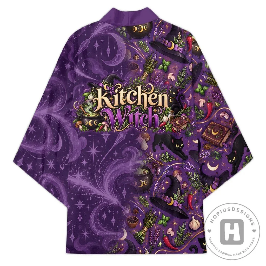 Kitchen Witch Mystical Wiccan Magic Herb Cauldron Black Cat Kimono Cardigan 11 Kitchen Witch Mystical Wiccan Magic Herb Cauldron Black Cat Kimono Cardigan