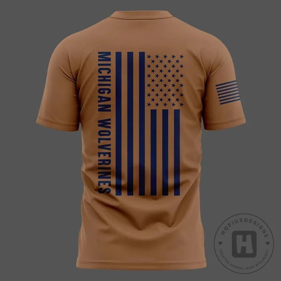 Michigan Wolverines Military Appreciation United As One NCAA Brown T-Shirt 11 Michigan Wolverines Military Appreciation United As One NCAA Brown T-Shirt