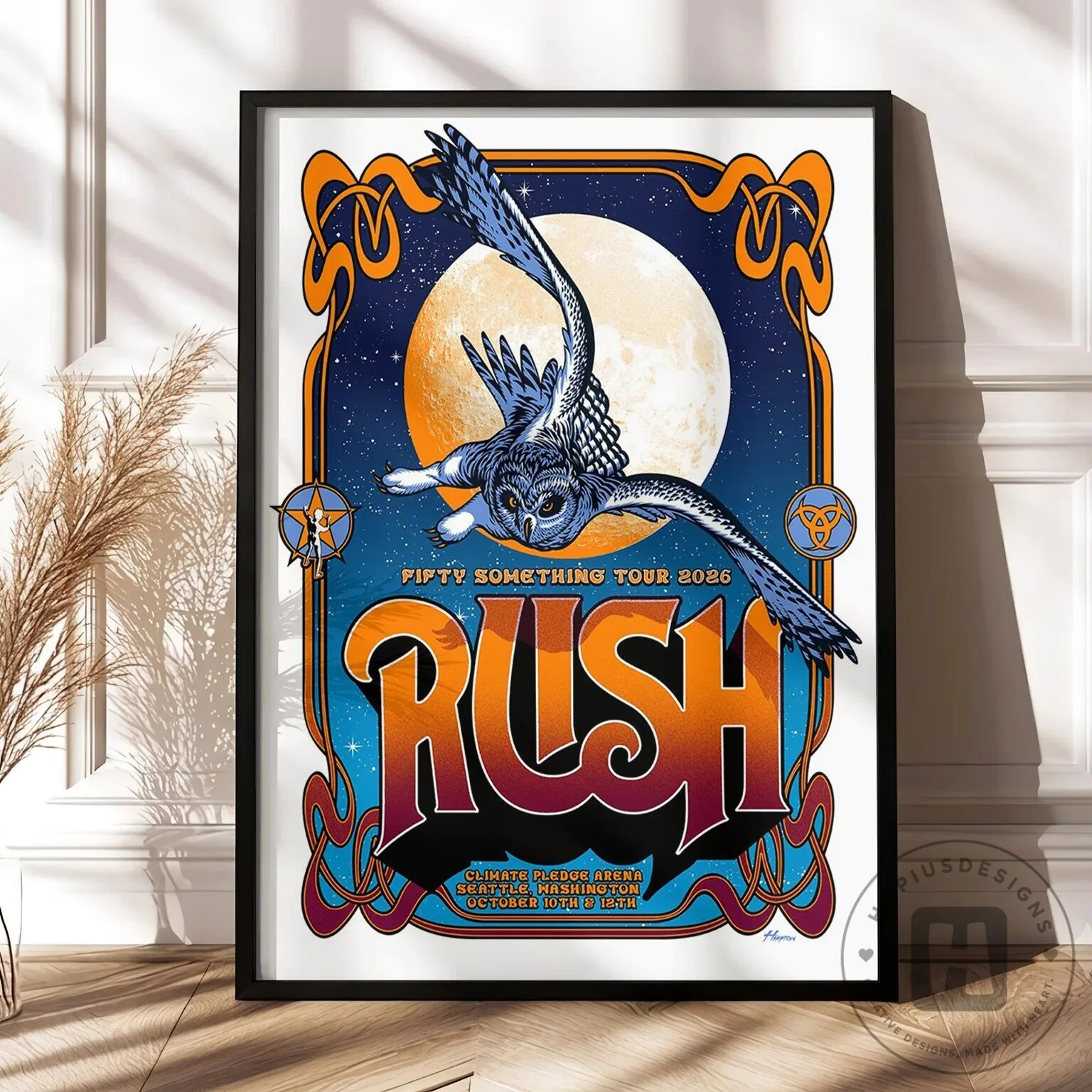 Rush Fifty Something Tour 2026 Concert Poster Climate Pledge Arena Seattle