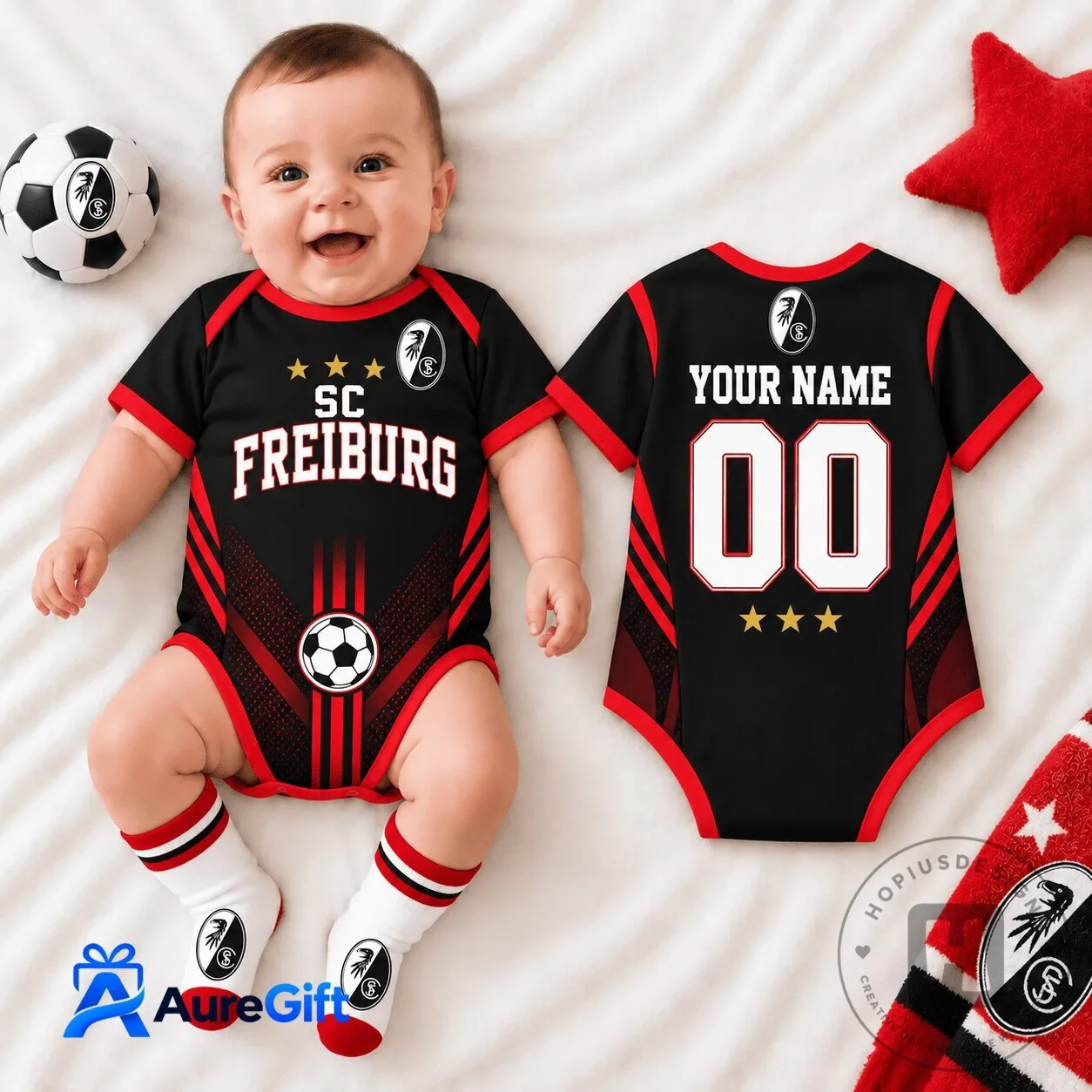 SC Freiburg Bundesliga Personalized Baby Football Soccer Romper