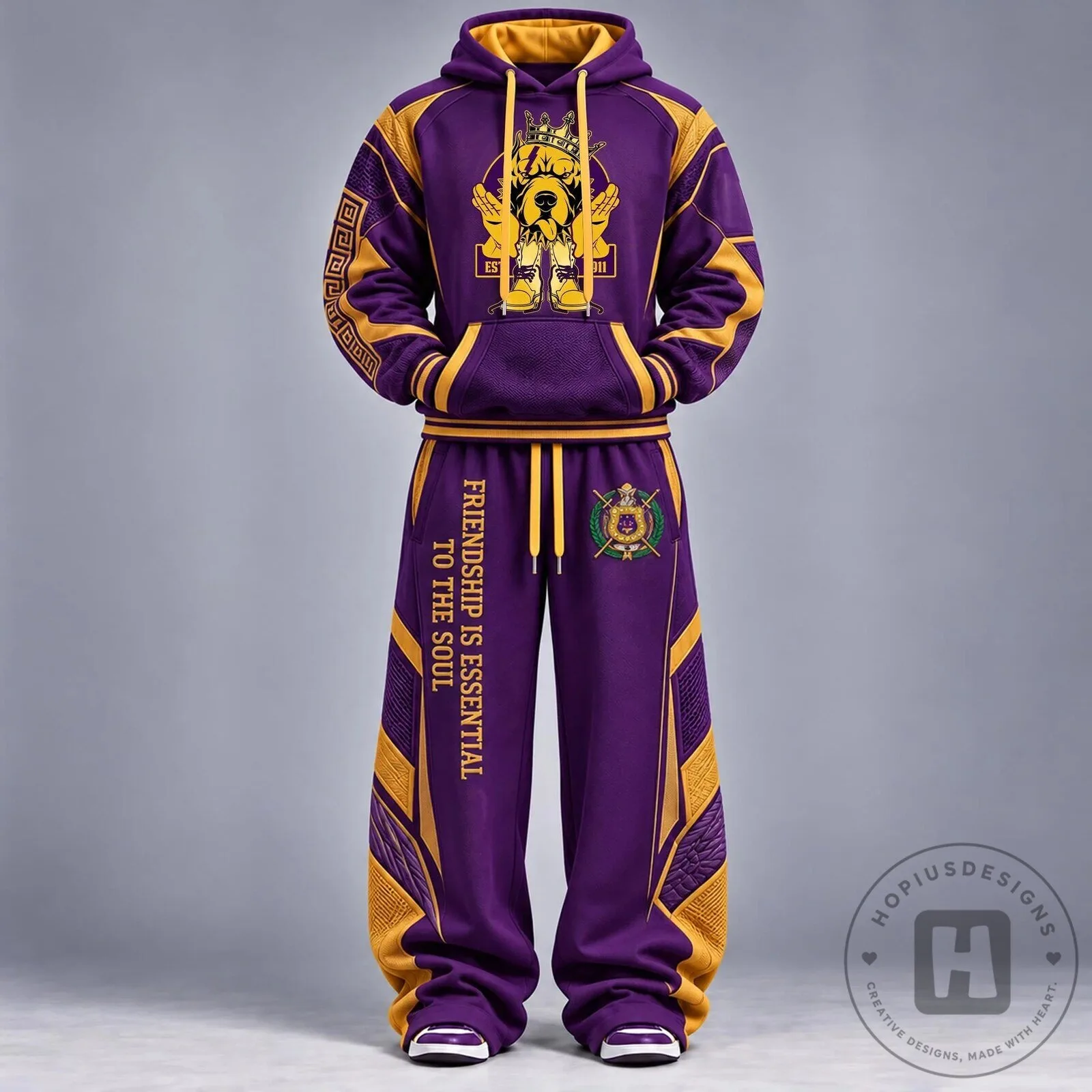 Friendship Is Essential To The Soul Purple and Gold Hoodie