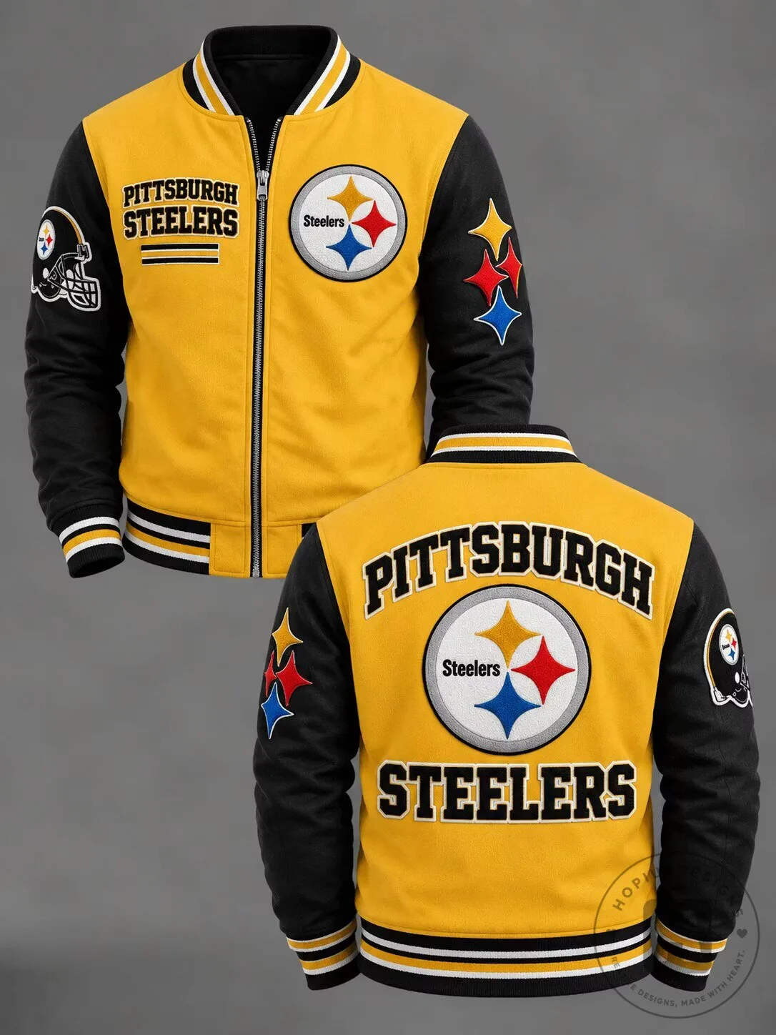 Pittsburgh Steelers NFL Football Team Logo Varsity Jacket