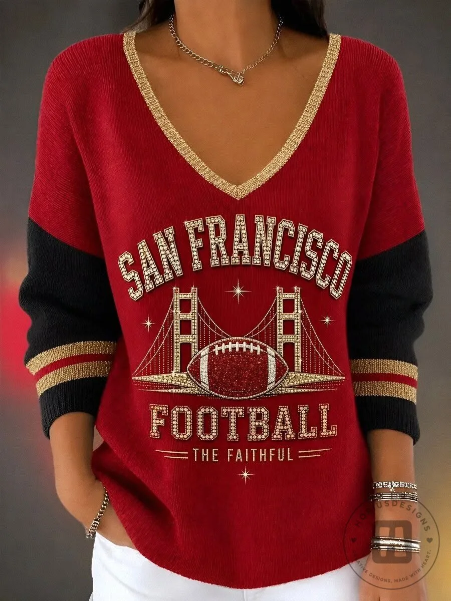 San Francisco Football The Faithful Golden Gate Bridge Long-Sleeve Sweater 1 San Francisco Football The Faithful Golden Gate Bridge Long-Sleeve Sweater