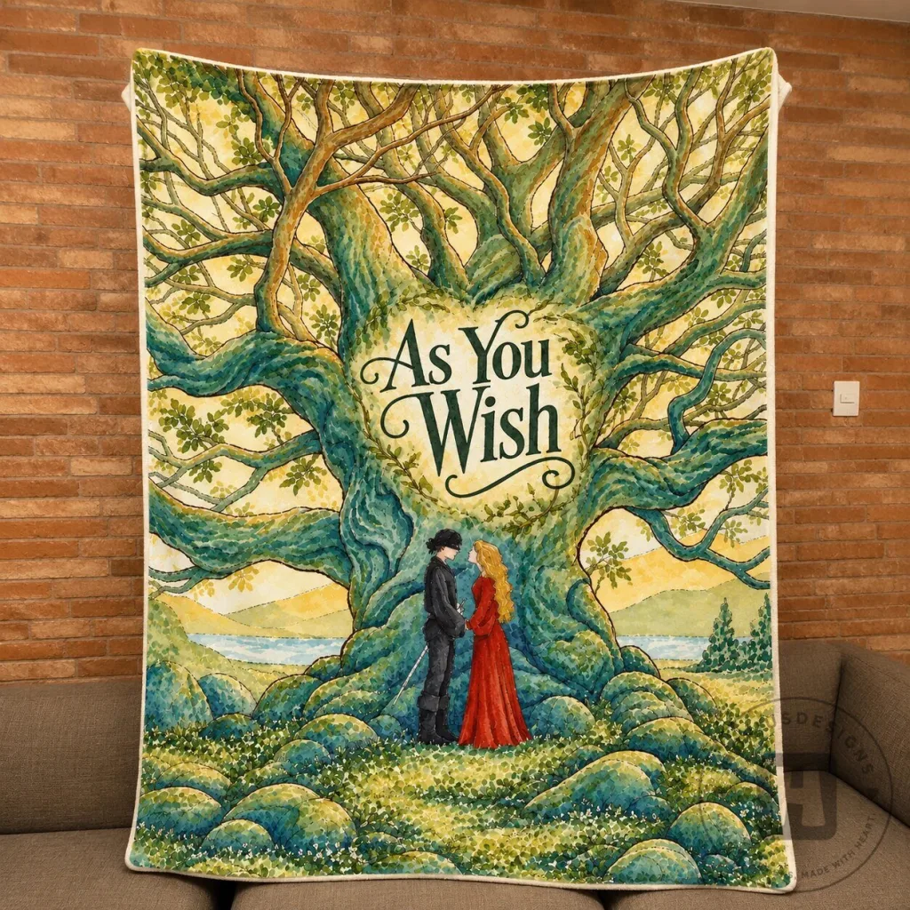 The Princess Bride As You Wish Illustration Romantic Comedy Movie Sherpa Blanket The Princess Bride As You Wish Illustration Romantic Comedy Movie Sherpa Blanket