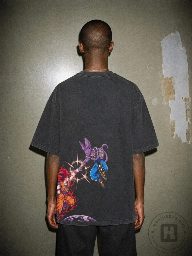 Dragon Ball Z Goku Versus Beerus God of Destruction Vintage T-Shirt