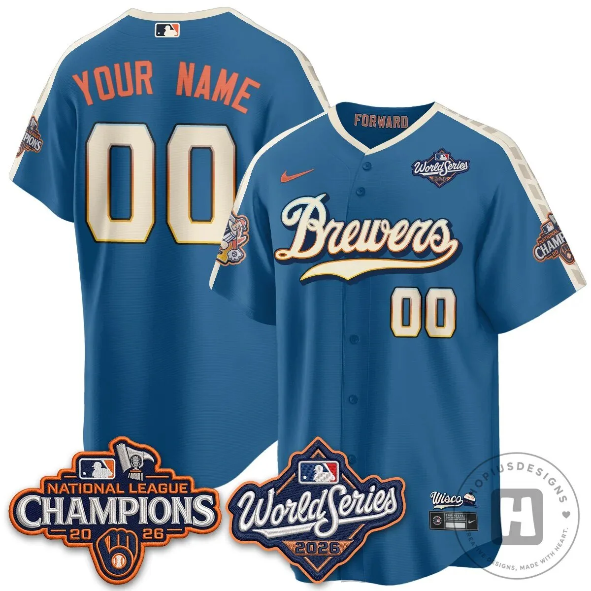 Milwaukee Brewers National League Champions World Series Baseball Jersey