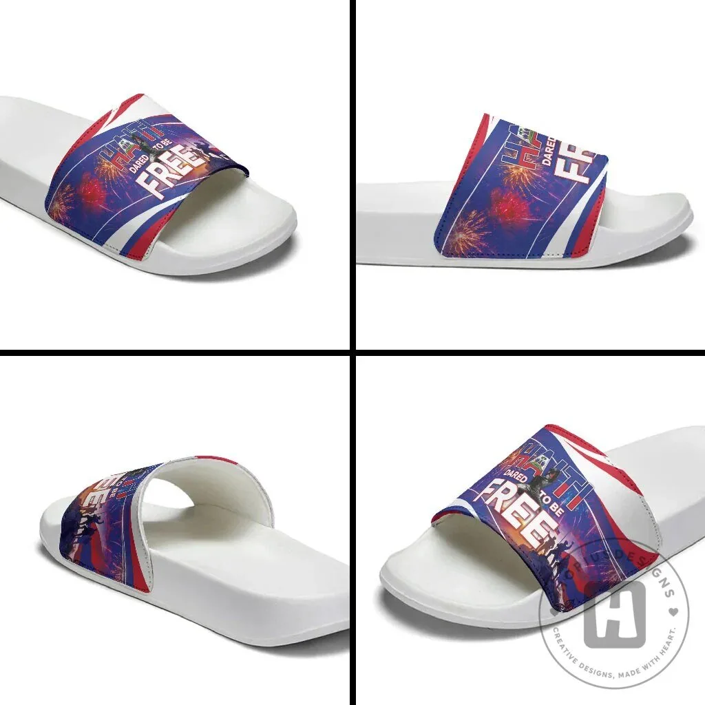 Haiti Independence Day Patriotic Heritage Slide Sandals 13 Haiti Independence Day Patriotic Heritage Slide Sandals