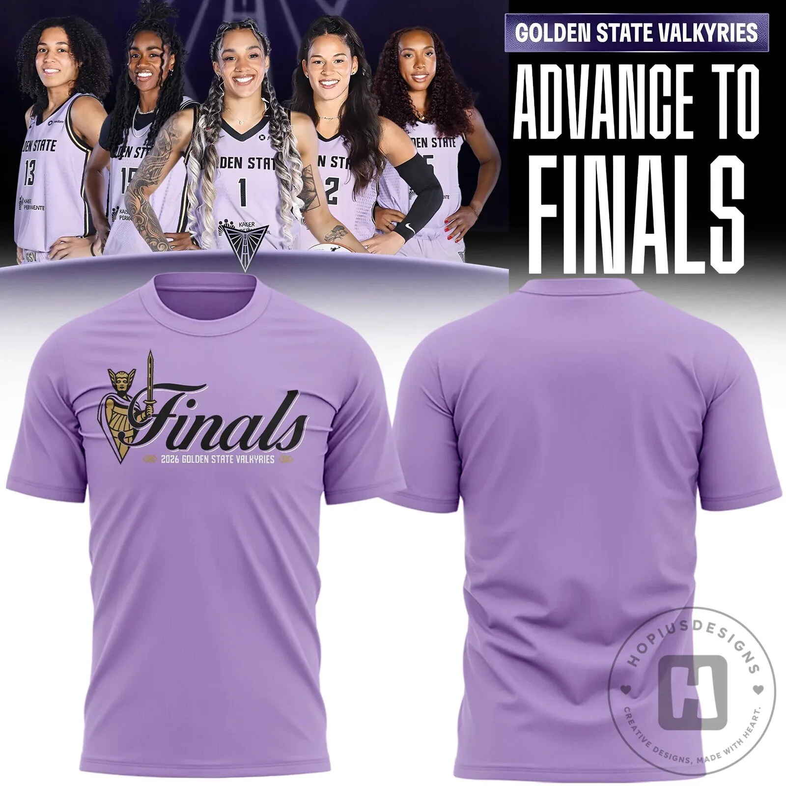 Golden State Valkyries 2026 Finals Advance Violet T-Shirt