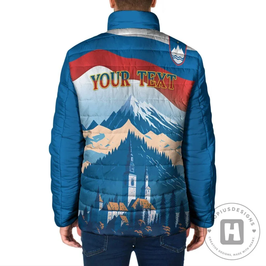 Slovenia Independence Day Lake Bled Julian Alps Landscape Padded Jacket 10 Slovenia Independence Day Lake Bled Julian Alps Landscape Padded Jacket