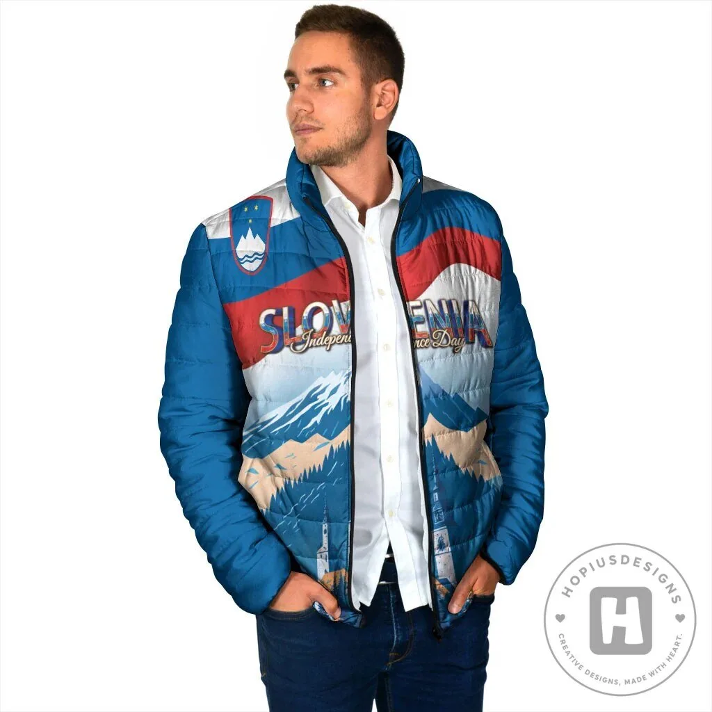 Slovenia Independence Day Lake Bled Julian Alps Landscape Padded Jacket 12 Slovenia Independence Day Lake Bled Julian Alps Landscape Padded Jacket