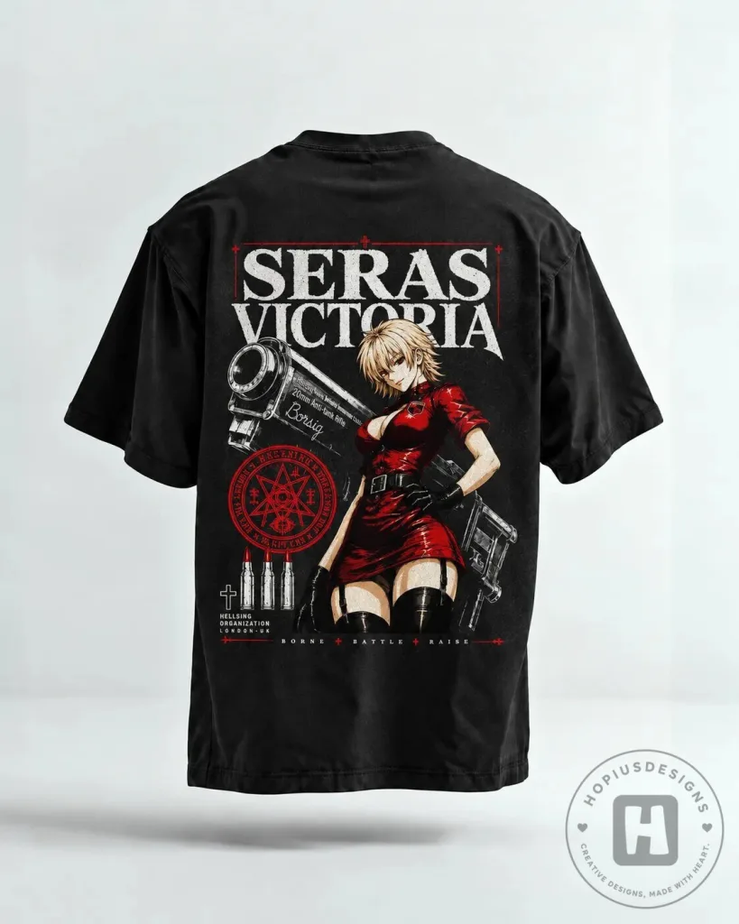 Hellsing Seras Victoria Anime Character Washed T-Shirt
