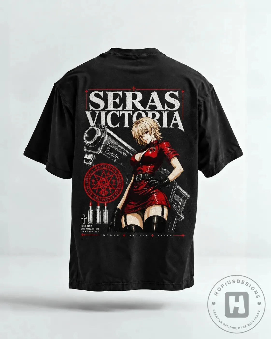 Hellsing Seras Victoria Anime Character Washed T-Shirt