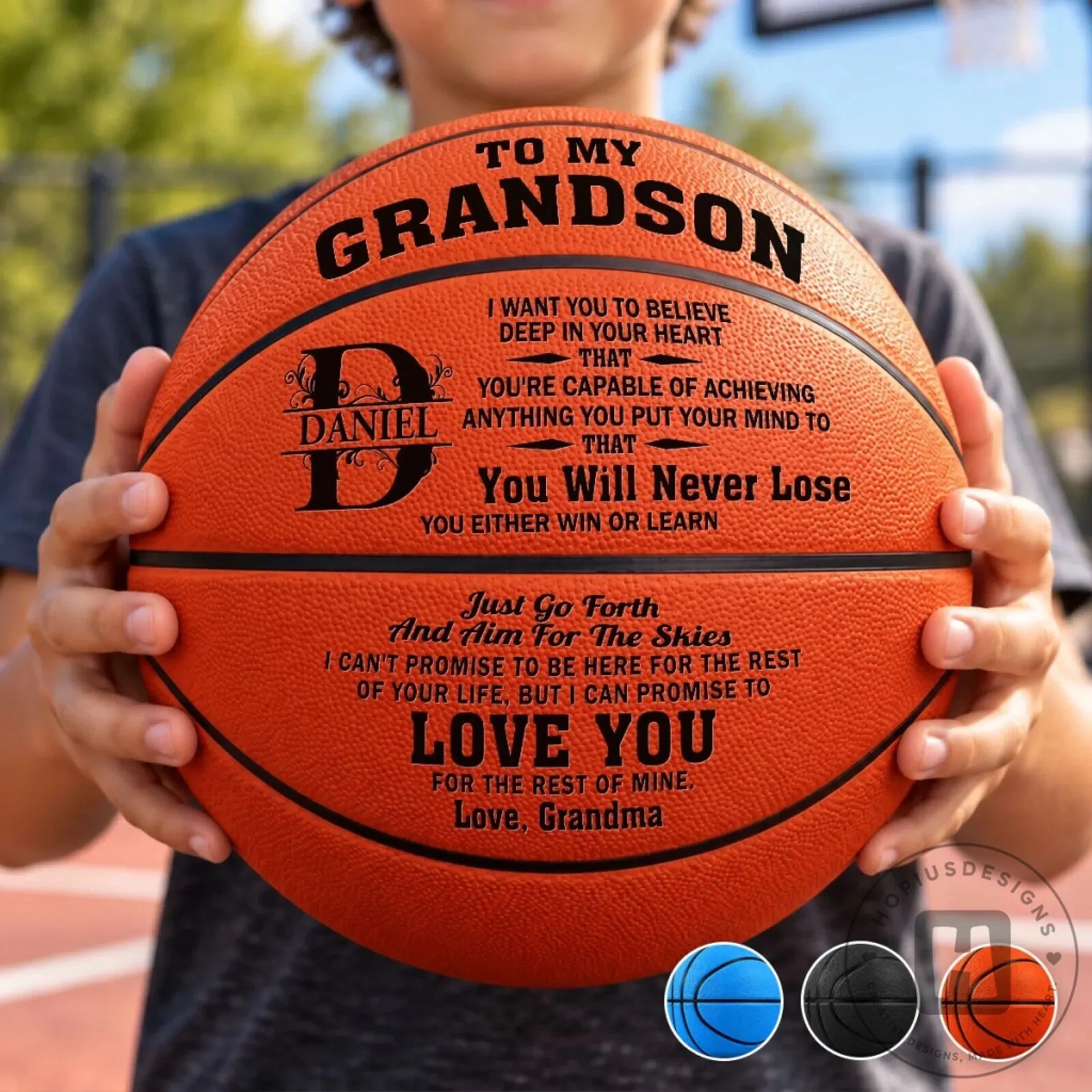 Personalized To My Grandson You Will Never Lose Basketball Gift From Grandma