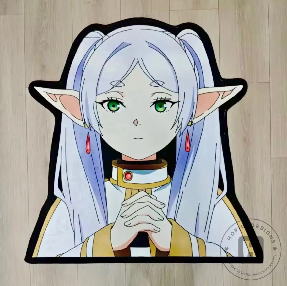 Frieren Anime Character Cutout Area Rug for Living Room or Bedroom Decor