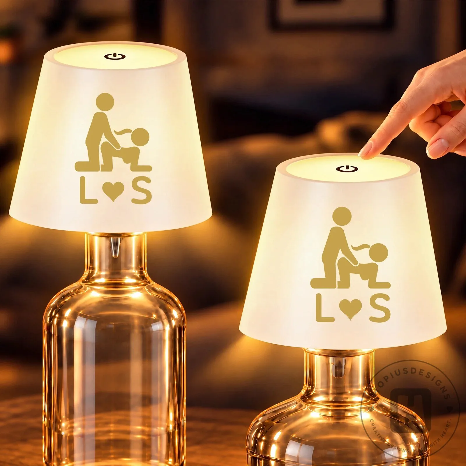 Personalized Naughty Couple LED Bottle Lamp - Romantic Gift for Lovers