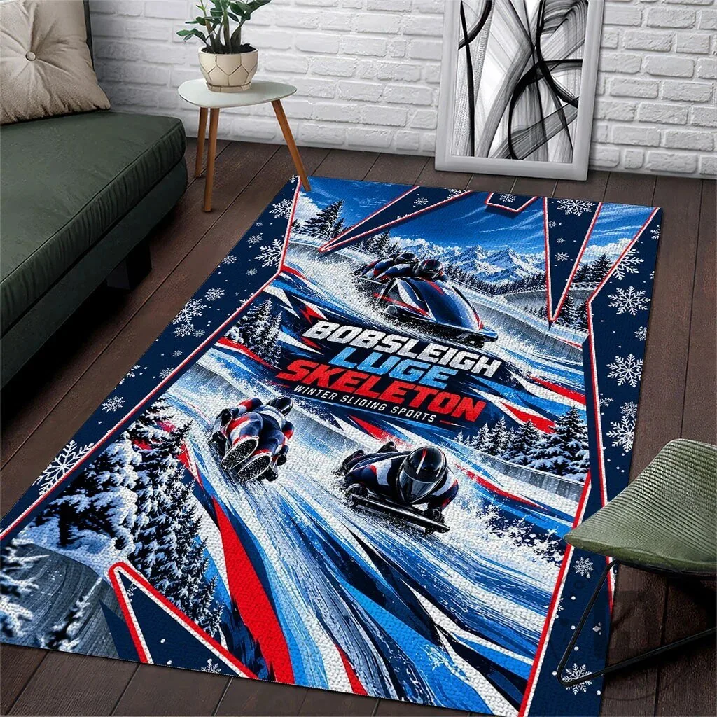 Bobsleigh Luge Skeleton Winter Sliding Sports Area Rug 7 Bobsleigh Luge Skeleton Winter Sliding Sports Area Rug