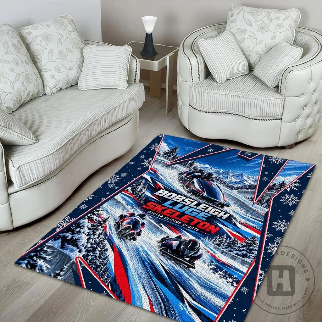 Bobsleigh Luge Skeleton Winter Sliding Sports Area Rug 10 Bobsleigh Luge Skeleton Winter Sliding Sports Area Rug