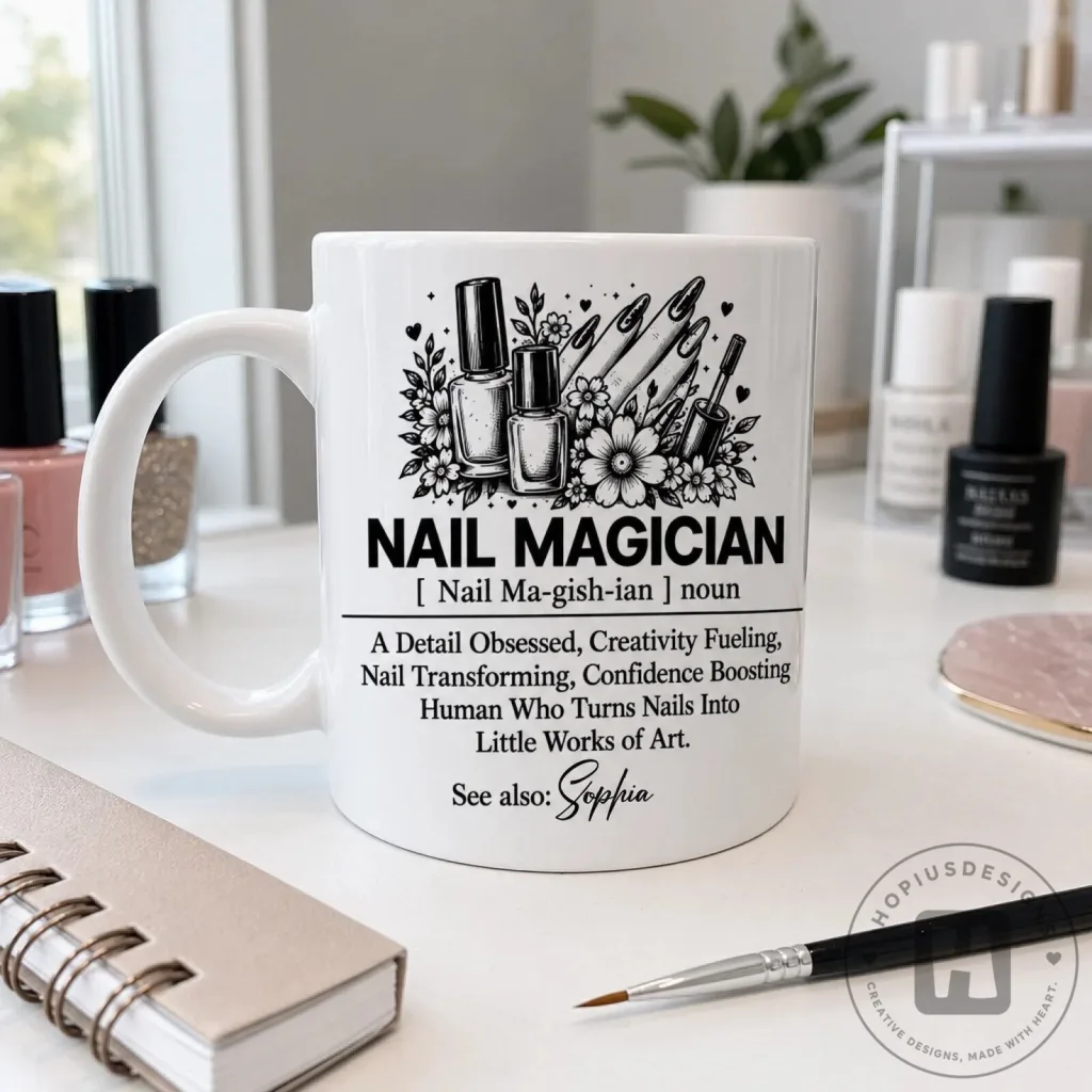Nail Magician Definition Personalized Coffee Mug for Nail Techs and Artists Nail Magician Definition Personalized Coffee Mug for Nail Techs and Artists