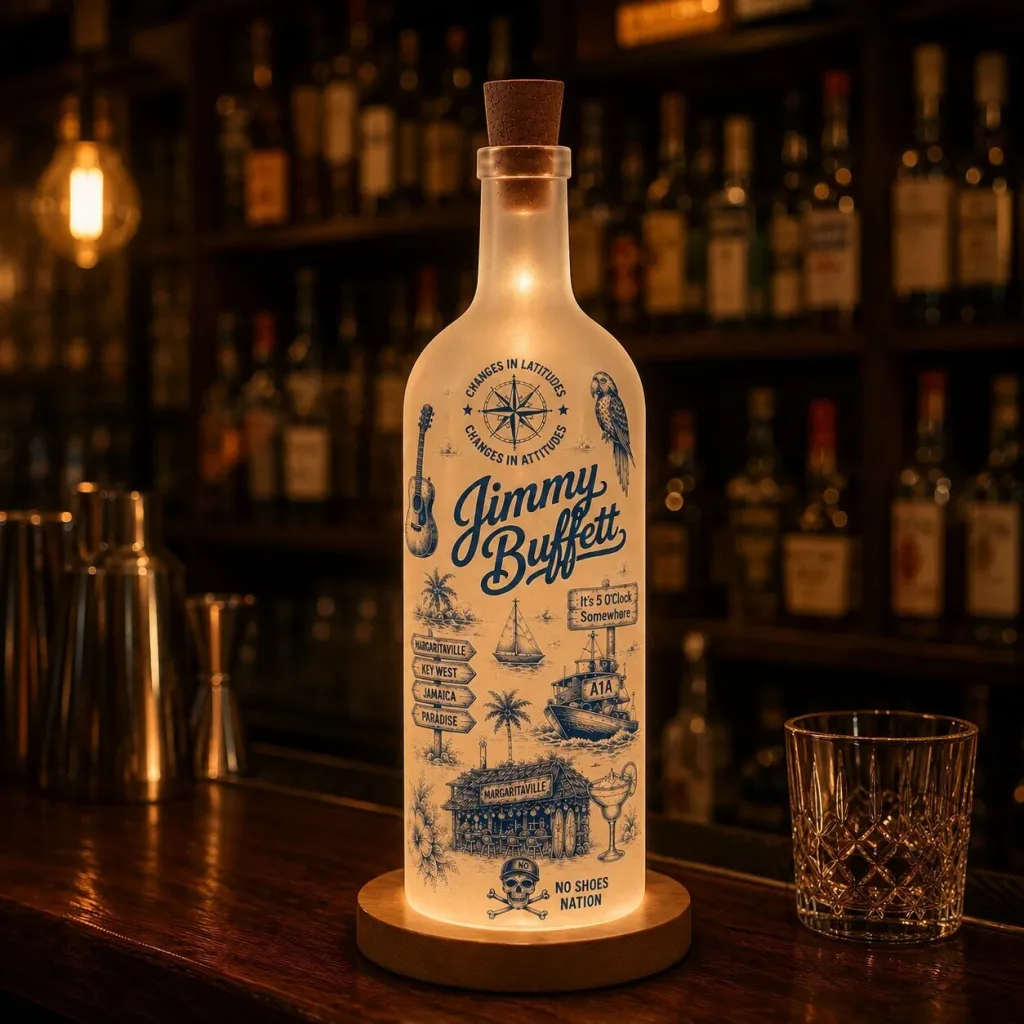 Jimmy Buffett Margaritaville Tropical Bar Decor LED Bottle Lamp Jimmy Buffett Margaritaville Tropical Bar Decor LED Bottle Lamp