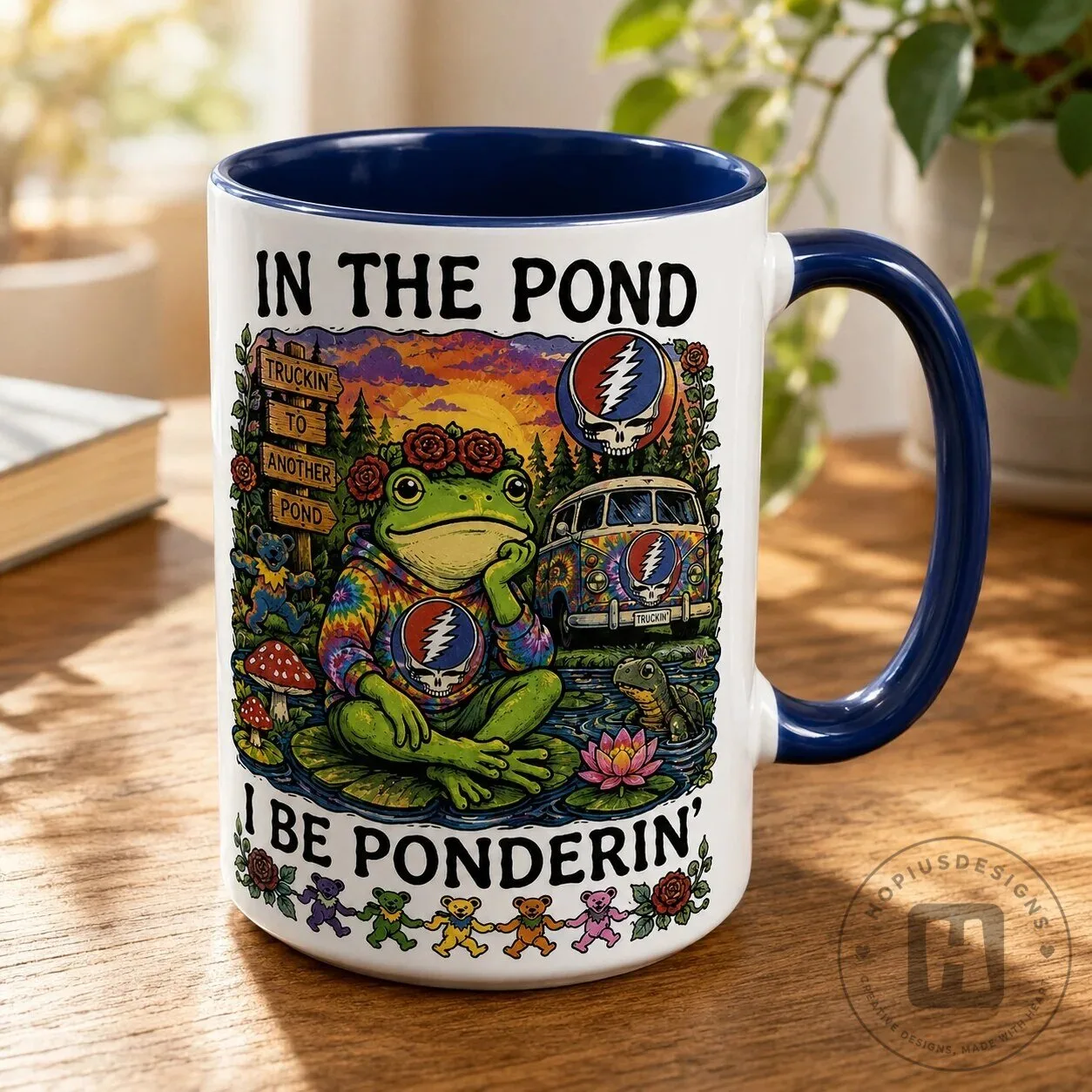 Grateful Dead Frog In The Pond I Be Ponderin Stealie Coffee Mug