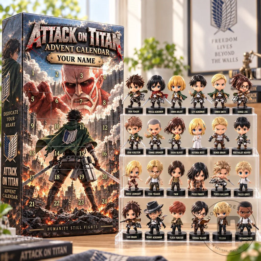Attack on Titan Anime Advent Calendar Box with 24 Collectible Figurines 2D Attack on Titan Anime Advent Calendar Box with 24 Collectible Figurines 2D