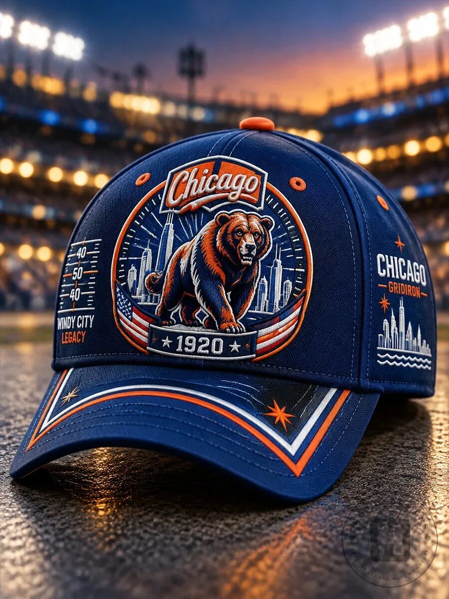 Chicago Bears American Football Team Navy Blue Baseball Cap Hat