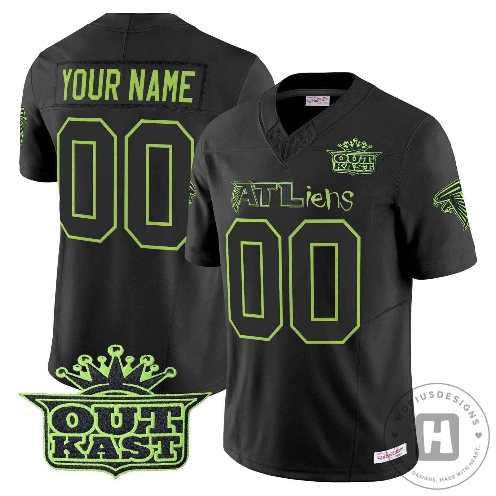 30th Anniversary Black Football Jersey for OutKast Atlanta Falcons ATLiens