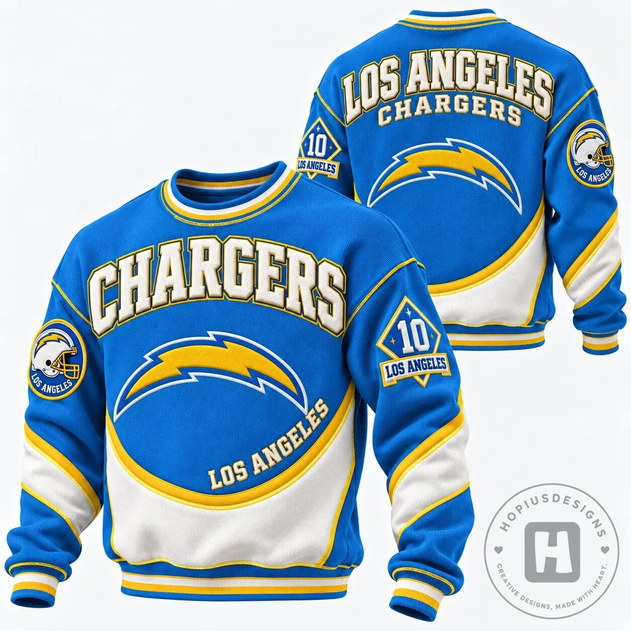 Los Angeles Chargers Football Team Logo Crewneck Sweatshirt 3 Los Angeles Chargers Football Team Logo Crewneck Sweatshirt